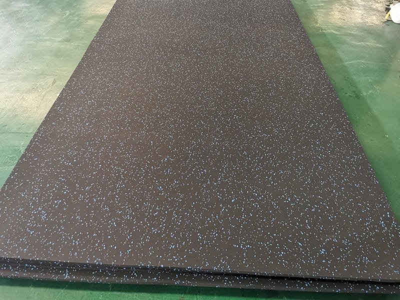 Inspecting rubber flooring samples
